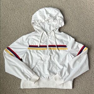 Hollister Quarter Zip Pullover Windbreaker Jacket Lined Striped Coat Size XS